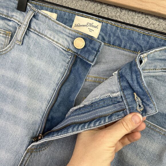 UNIVERSAL THREAD Jeans Womens 17 R Ankle Bootcut Light Wash Grunge Boho Frayed - Picture 3 of 12